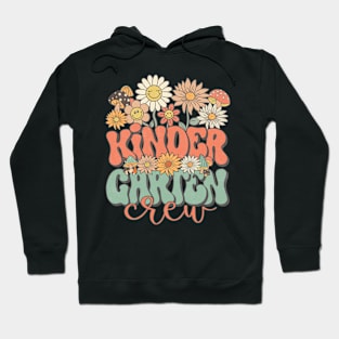 Kindergarten Crew Retro Groovy Daisy Back To School Funny Teacher Girls Hoodie